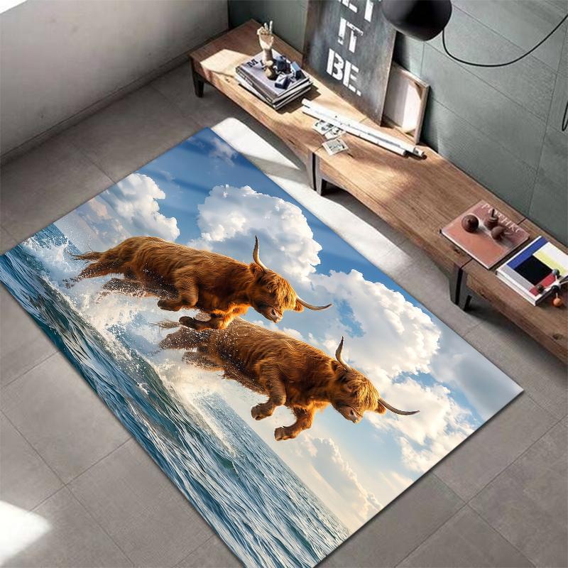 Flying Sunset Animals Pattern Square Carpet,Area Rug,Carpet Rug for Living Room Bedroom Sofa Playroom Decor,Non-slip Floor Mat,Holiday Birthday Gifts