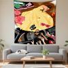 Boho Chic Wall Tapestry With Moon Phase Floral Starry Sky Design Bedroom Yoga Studio Decor