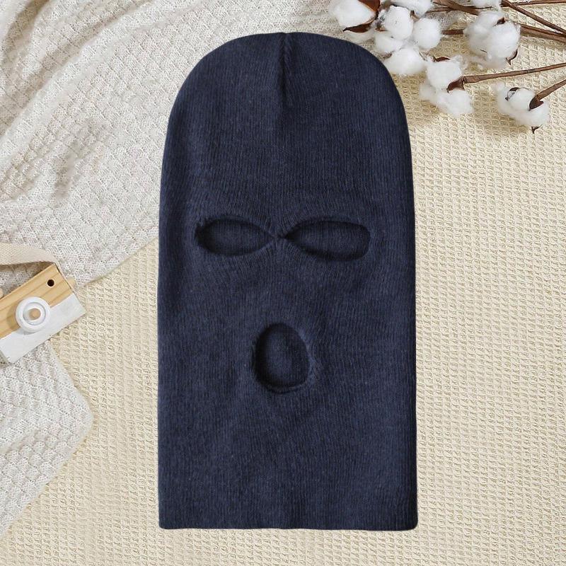 Warm cycling headgear Three-hole knitted hat Outdoor wool hat Outdoor windproof ski hat