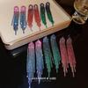 Silver Needle Retro Rhinestone Water Drop Tassel Earrings - Elegant Stud Accessories for Women