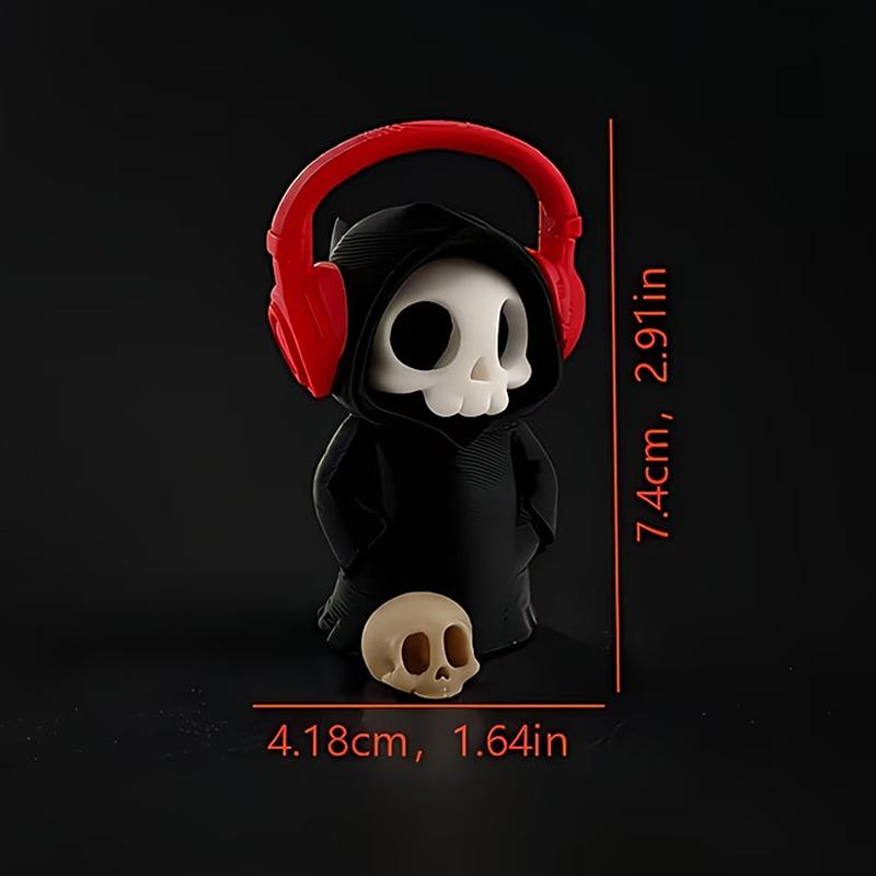 Gothic Grim Reaper Skeleton Figurine Adorable Small Resin Statue Desktop Decor for Study Bedroom Gothic Enthusiasts Gift
