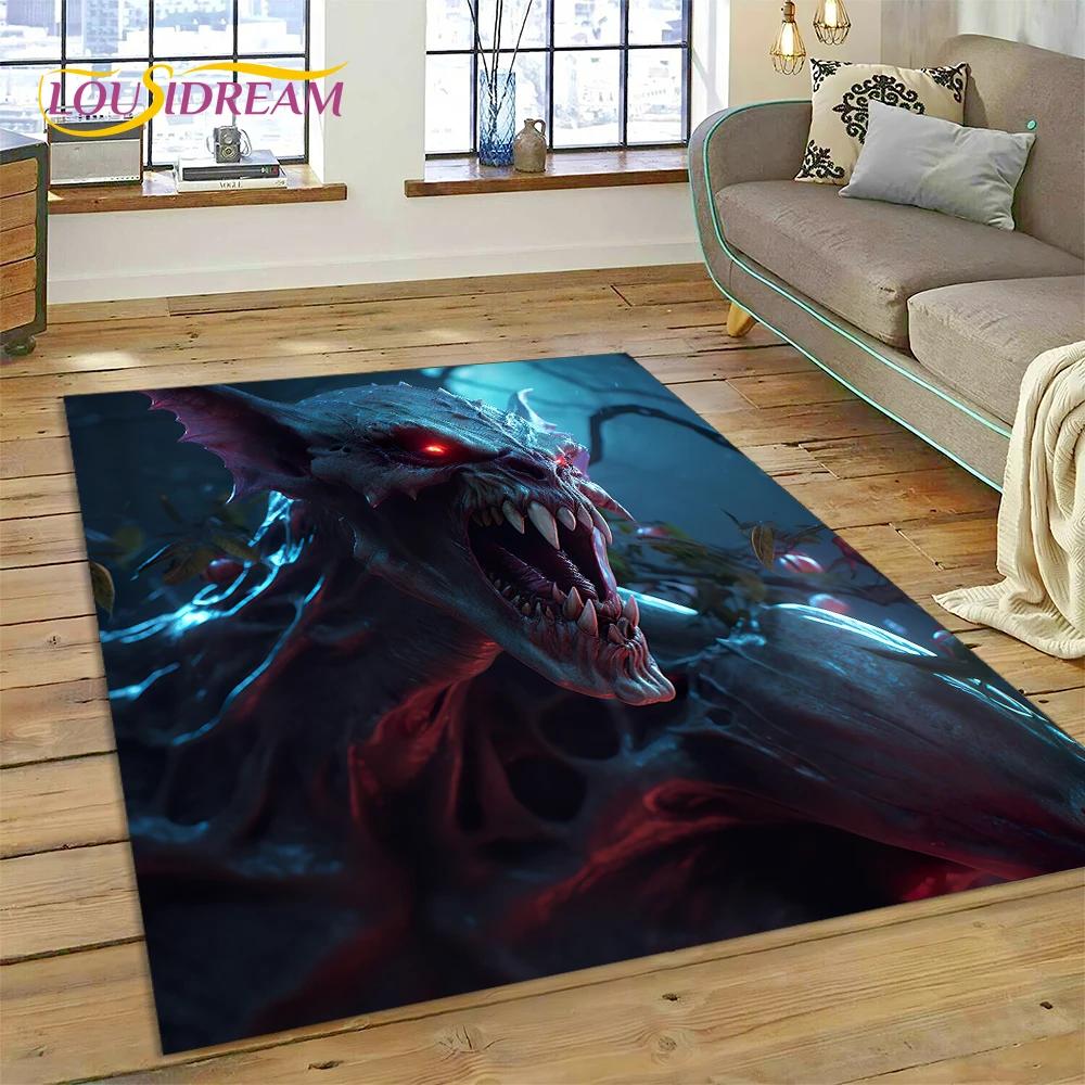 Gothic Horror Monsters Demon Ghost Carpet Rug for Bedroom Living Room Home Sofa Decoration,Children Game Large Decor Floor Mat