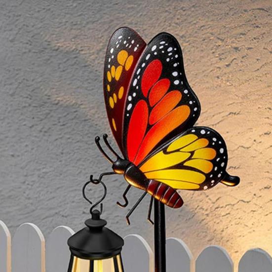 Butterfly Solar Light for Outside Waterproof Metal Pathway Light with Stake for Yard Patio Porch Lawn Decor Birthday Gifts for Women Mom