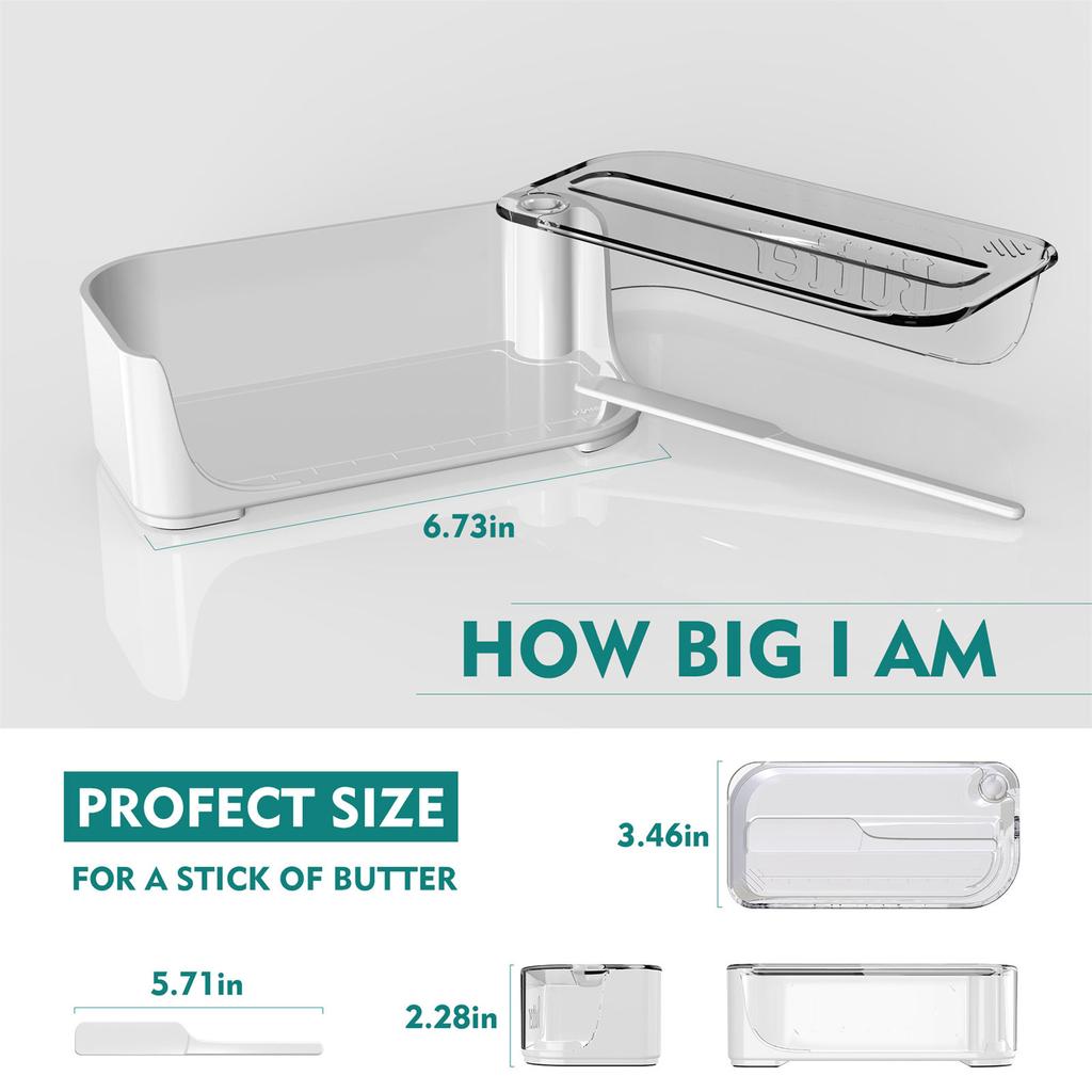 Butter Dish With Knife and Lid Plastic Butter Storage Box Cheese Storage Keeper for Refrigerator Dishwasher Safe