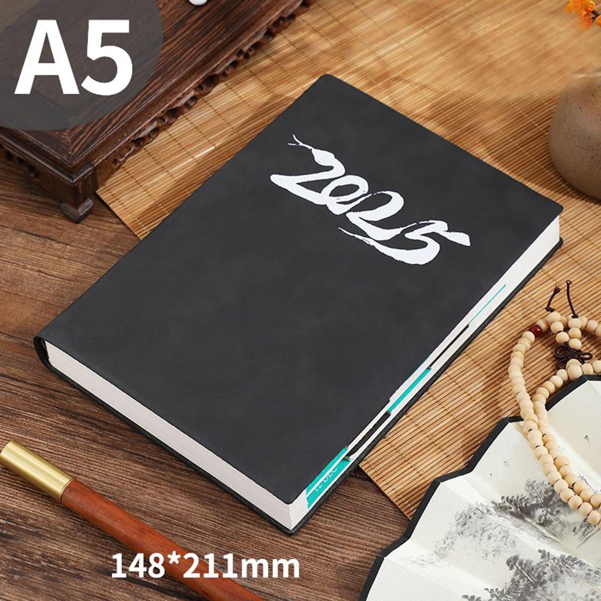 

Ежедневник формата А5, кожаный ежедневник на 2025 год, студенческий блокнот на 365 дней, утолщенная книга для записей деловых встреч, памятки A5