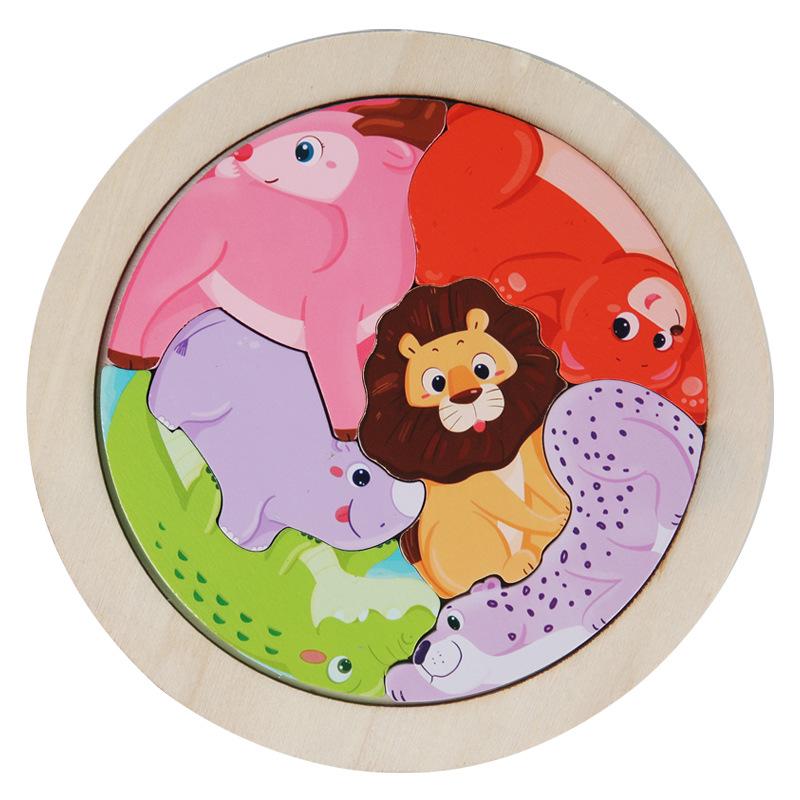 

3D Wooden Animal & Transport Puzzle Blocks - Kids Early Learning Toys