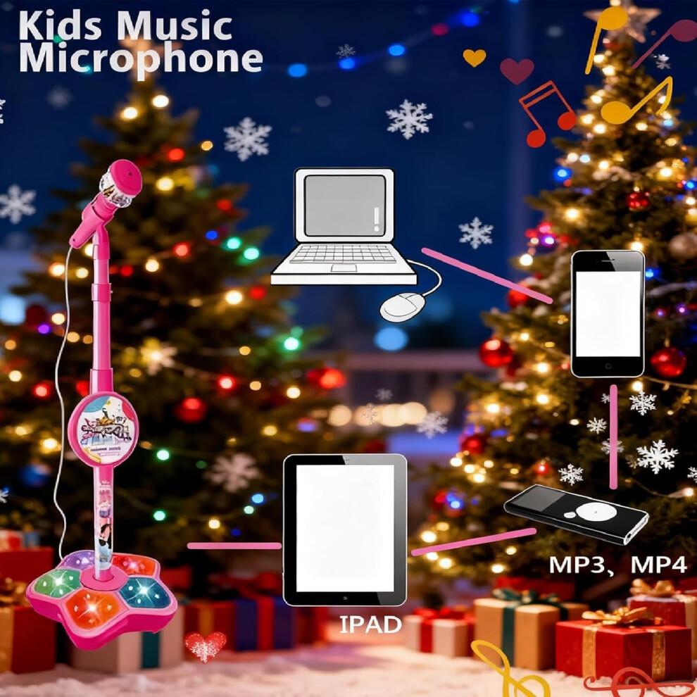 All-in-One Microphone Toy Karaoke Machine for Kids Stand Colourful Lights