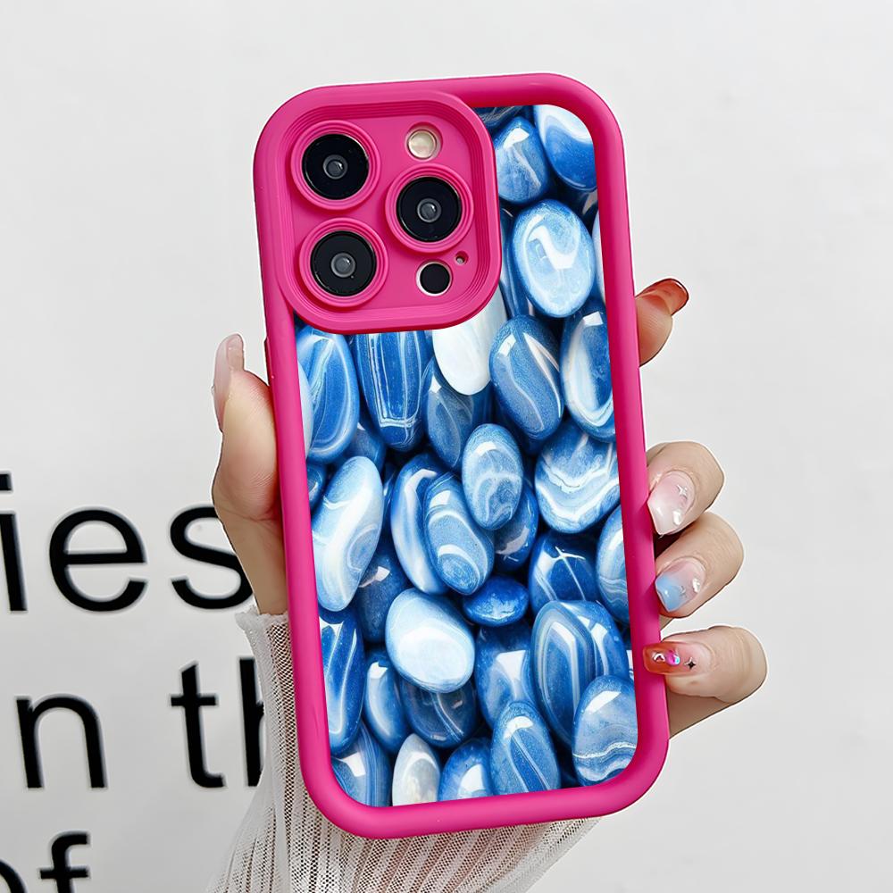 Aesthetic Stones Mobile Phone Case for iPhone 17 16 15 14 13 12 11 Air Pro Max Plus Thicken TPU Colorful Cover Luxury Cellphones