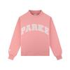 Women's Mock Neck Long Sleeve Loose Fit Streetwear Sweatshirt Letter Embroidery Pullover Top