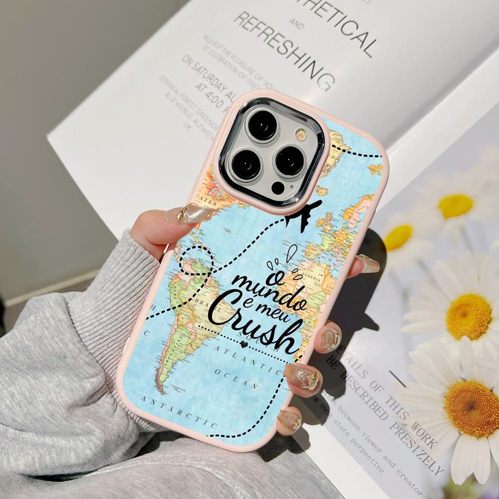 

Чехлы для телефонов Ae89 Map с траекторией полета самолета для Samsung A13 A32 A53 A04e A54 S23 S24 Ultra Infinix Hot 40i Huawei P30 с металлической защитной задней крышкой для камеры Infinix Smart 5