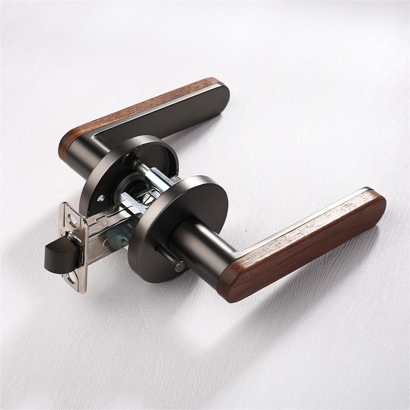 Viladepot Privacy Door Handle Walnut Wood