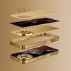 Golden Horse Pattern Gold Metallic Paint Glass Phone Case For 17 11 12 13 14 15 16 Pro Max 15 Plus 17Air 16E Cover