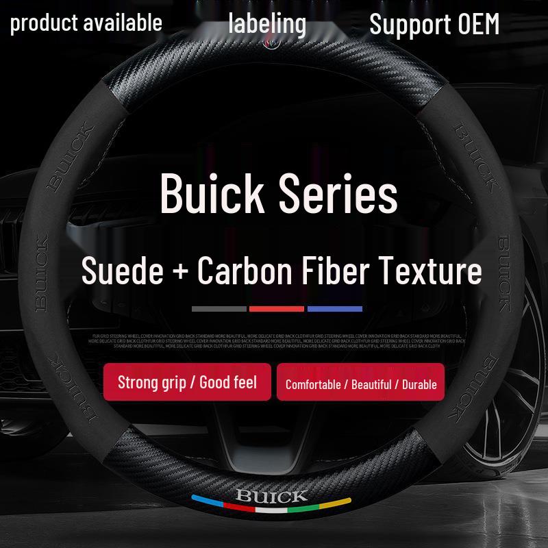 Buick Regal, Excelle, Envision, LaCrosse, GL8 Carbon Fiber Suede Steering Wheel Cover