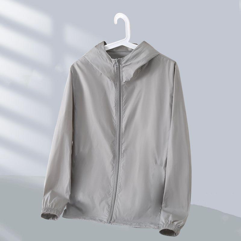 

Ледяная крошка Дышащий комфорт Приятный для кожи Прохладный Однотонный Ветрозащитный Для улицы Защита от царапин Мужская куртка от солнца Лето 2024 L серый