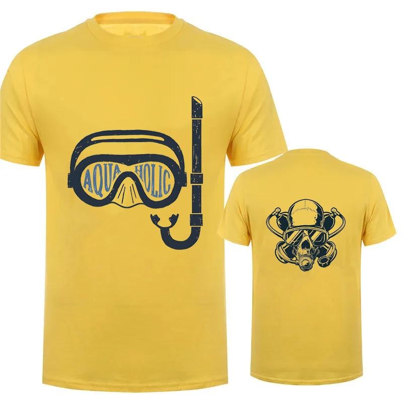 Summer Causal Shirt Scuba Diver Twinset Diving Print Men's Brand T-shirts Scuba Diver Design Breathable Men Women Street Tshirts