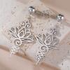 LIKGREAT Unalome Lotus Flower Stud Earrings for Women Stainless Steel Jewelry Yoga Spirit Healing Valentine's Day Gifts