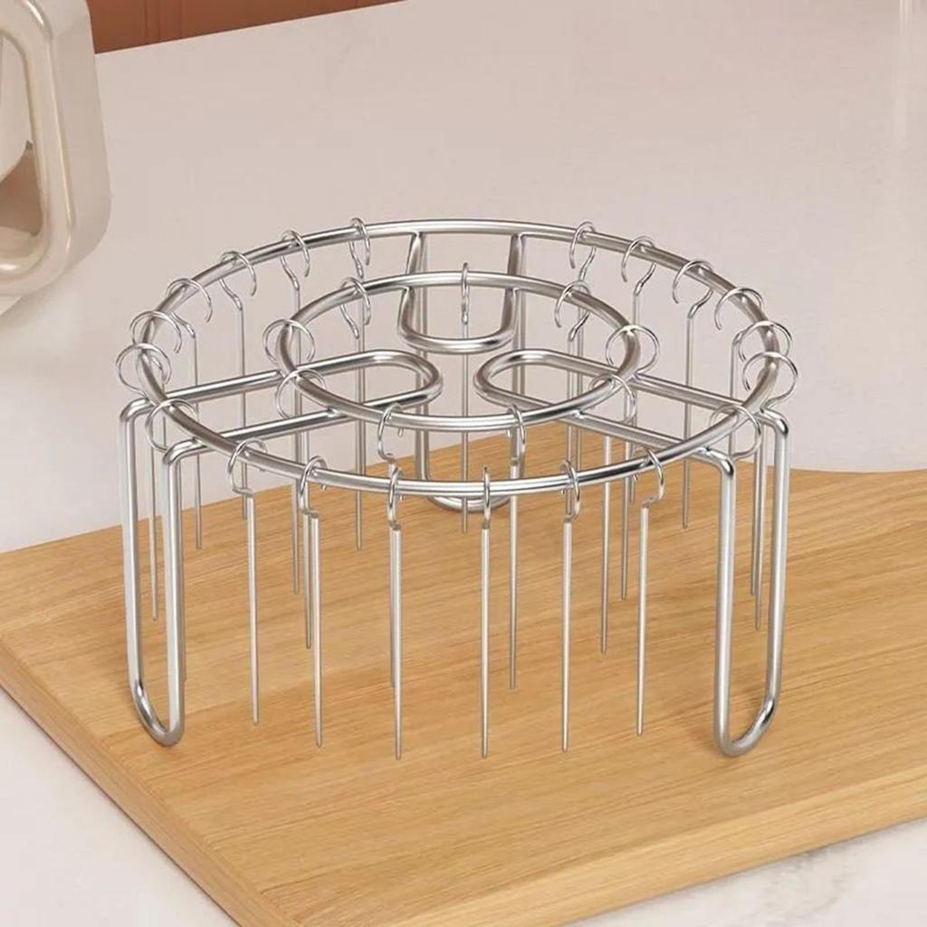 24 String Air Fryer Grill Household Oven Hanging Grill Stainless Steel Non-Stick Reusable Vertical Household Barbecue Grill