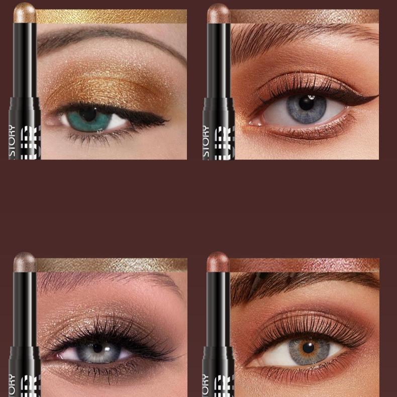 Bâtonnet Ombre à Paupières Pailleté Stylo Liner Vers de Soie Nacré Highlighter Imperméable Paillettes Ombre à Paupières Mate Longue Tenue Maquillage Yeux Cosmétiques