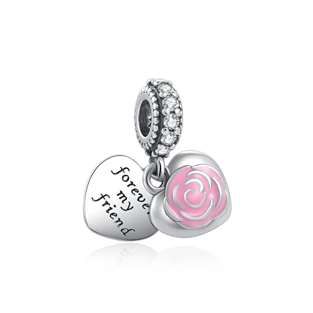 925 Silver Family Charm Fit Original Bracelet Jewelry Pendant Boy Girl Sparkling Mom Bead Sisters Dangle Plated