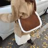 New Wool Edge Shoulder Messenger Bag Women's Bag Underarm Bag Fashion Suede Style Soft Bag Casual Slack