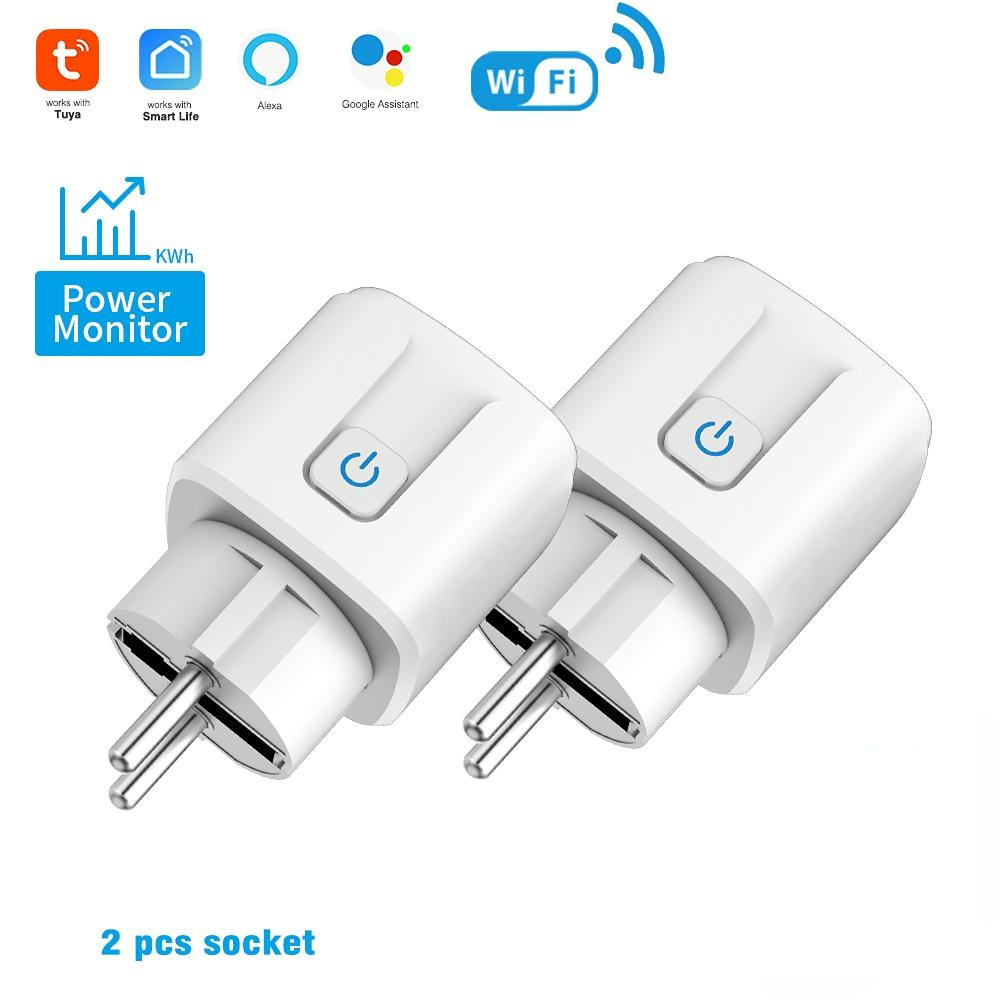 Priză inteligentă Wifi Ștecher UE Adaptor multifuncțional Monitorizarea puterii la domiciliu Priză pop Aleax Timing Benzi de control de la distanță Priză