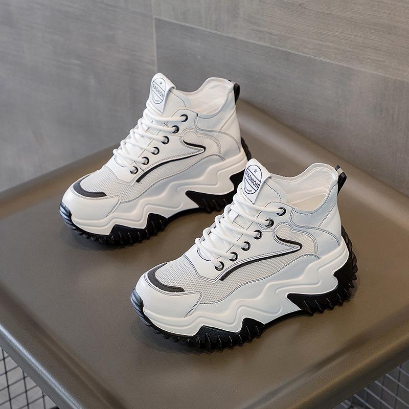 Trend autumn new thick-soled inner height-increasing women's shoes casual sports breathable versatile mesh shoes