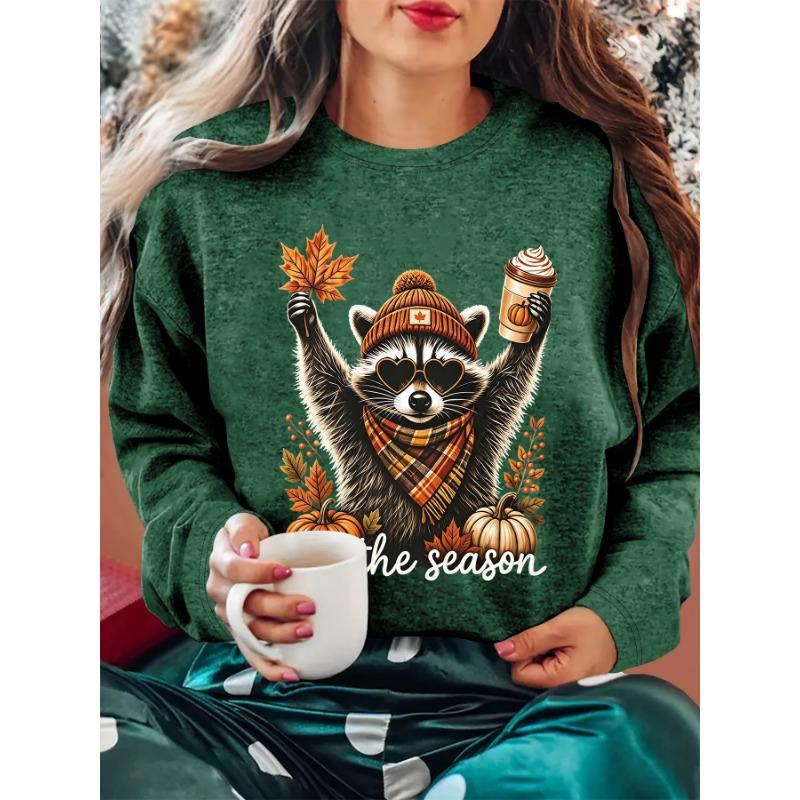 Women's Printed Round Neck Long Sleeve T-Shirt
