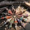 Natural Stone Spirit Pendulum Pendant Latticed Chain Energy Luck Mysterious Reiki Resin For Jewelry Making Accessories Necklaces