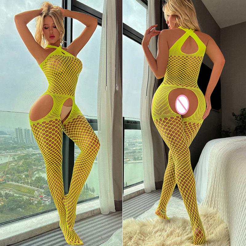 Fishnet Bodysuit Women Plus Size Lingerie Sexy Crotchless Tights BodyStockings Erotic Mesh Teddies Underwear Xxxxl Body Stocking