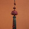 "Sandalwood Double Lotus Rearview Mirror Pendant - High-End Car Interior Accessory"