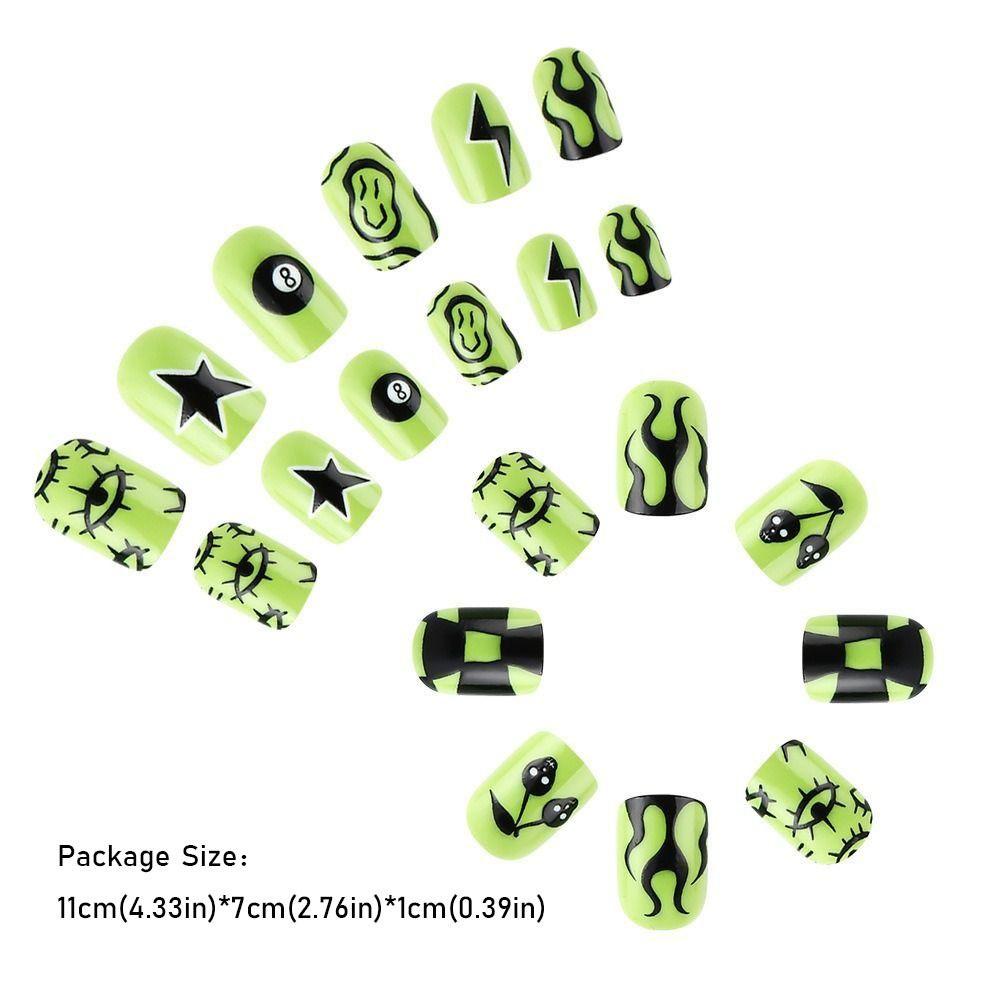 Festive Atmosphere Halloween Fake Nails Visual Impact Handmade Wear Nail  Cosplay