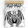 Cthulhu Monster Octopus Black And White Duvet Cover 3pcs Bedding Set Home Textile Quilt Cover Pillowcases Bedding Set No Sheet