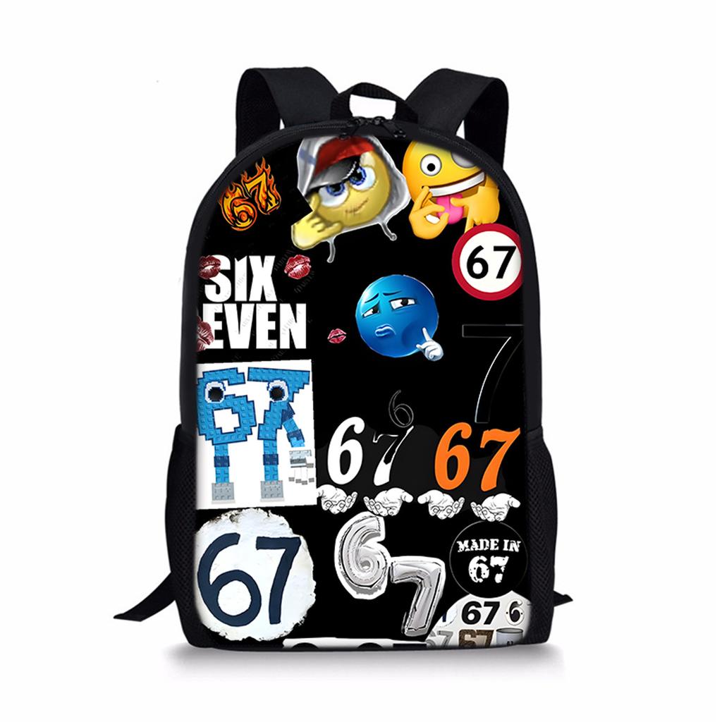 Beliebte jugendliche 67 sechs sieben Schüler Schultaschen Notizbuch Rucksäcke 3D-gedruckte Oxford Wasserdichte Jungen/Mädchen Reise-Taschen