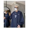 Mens Oversized Crewneck Sweatshirt Casual Loose Fit Streetwear Letter Print Teen Boys