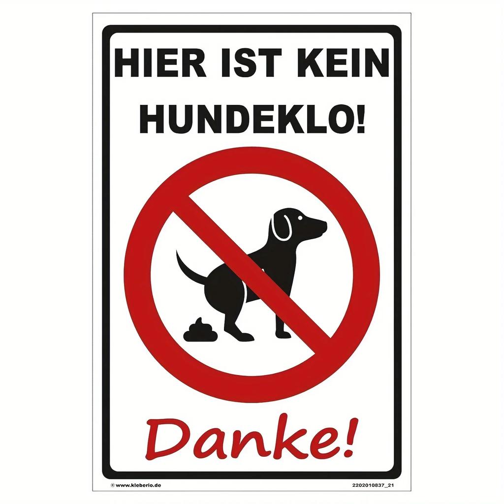 Vintage German Prohibition Sign No Dog Poop Here Dogs Are Not Allowed to Relieve T Metal Wall Decor for Homes Gardens