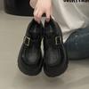 thick-soled black British style small leather shoes women's 2025 new summer and autumn versatile one-pedal women's shoes single shoes loafers