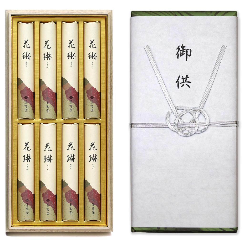 First Bon Festival Gift Set Sandalwood with Outer Sympathy Gift for the 49th Day or First Anniversary of a Made in Low Smoke Incense, [Karin 8-Pack