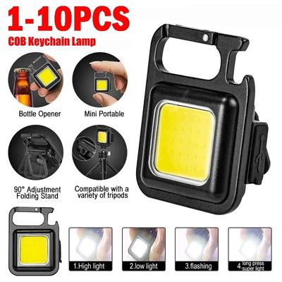 Mini latarka LED brelok do kluczy jasne światła COB światła robocze USB ładowane latarnia wędkarska z magnesem wbudowana bateria