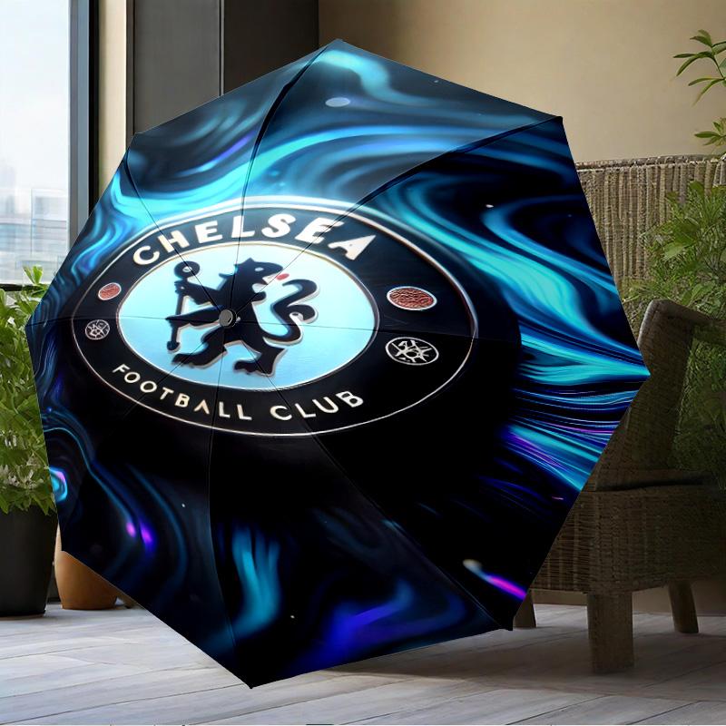 Football Club Emblem lion Umbrella Folding umbrella, automatic umbrella 8-Frame for Travel, camping Use Gift for Halloween Christmas