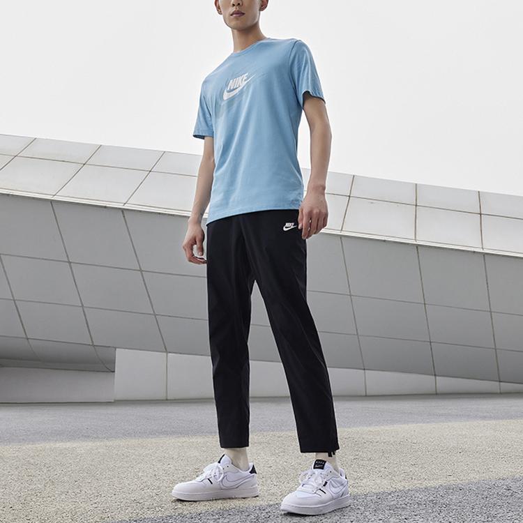 Nike Ss22 Multi Letter Logo Solid Color Casual Crew Neck Short Sleeve T-Shirt Men Tops Cobalt-Blue DR0998-424