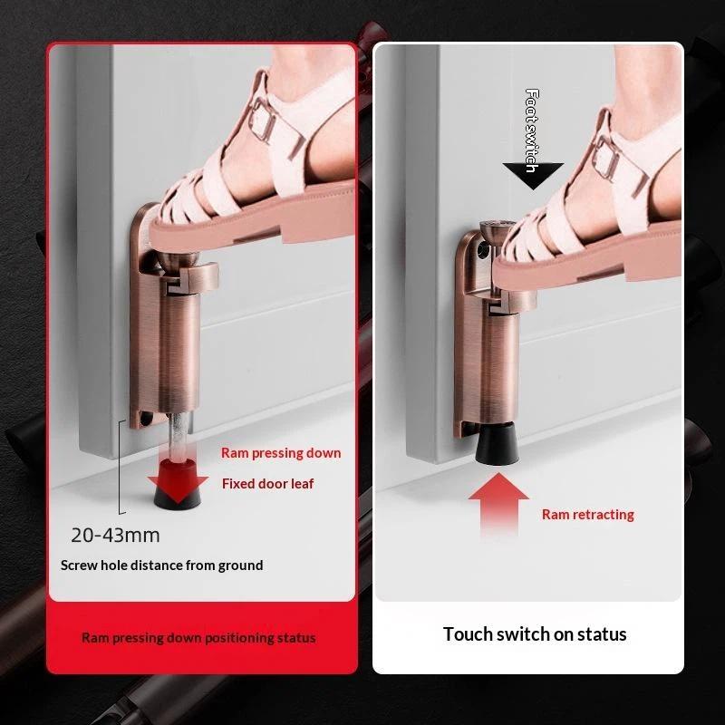 Kick Down Door Stop Premium Heavy Duty Zinc Alloy Anti Skid Rubber Base Easy Installation for Dorm Room Student Use