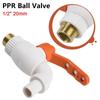 1Pcs 1/2" 20mm PPR Ball Valve Direct Insertion Type Steel Core Quick Connector Plastic Kitchen Faucet