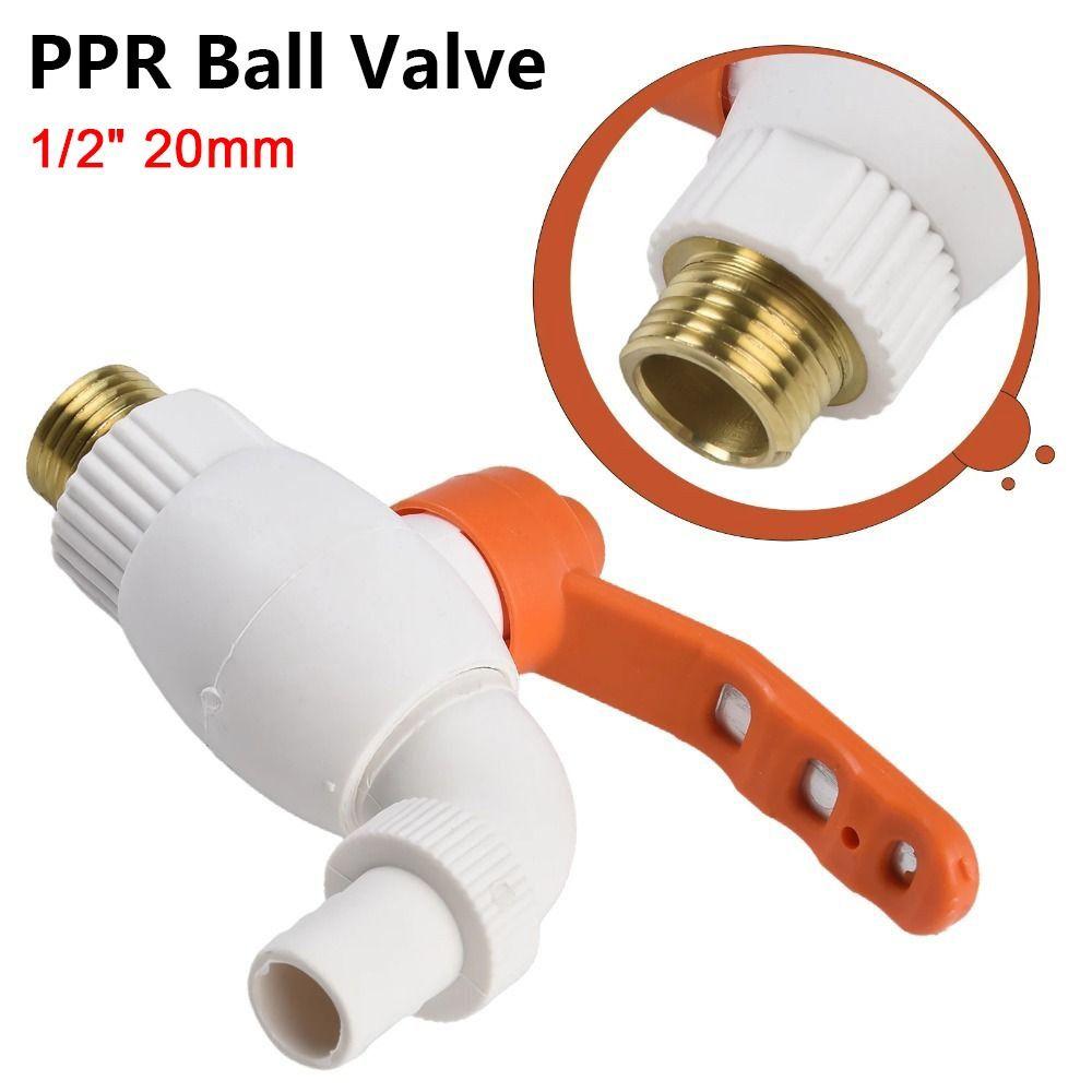 1Pcs 1/2" 20mm PPR Ball Valve Direct Insertion Type Steel Core Quick Connector Plastic Kitchen Faucet