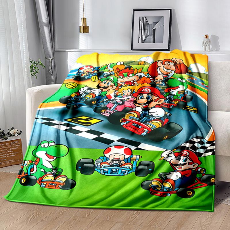 1pc Blanket Super Mario1 Print Design, Lightweight Blanket for Sofa, Bed- Soft &Warm, Gift for All Seasons like Christmas, Halloween