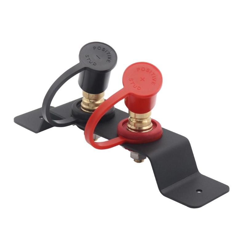 Battery Jump Post Starter Remote Battery Terminals Relocation Kit with Mounting Bracket Waterproof Cover for Lawn Mower