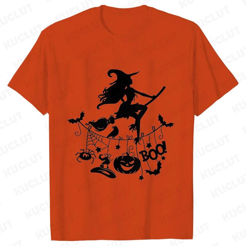 Witch Tee Tops TShirt Women Funny Halloween Print TShirt Spooky Vibes Casual Ladies Tshirt Summer Tshirt Female Tees Camisetas