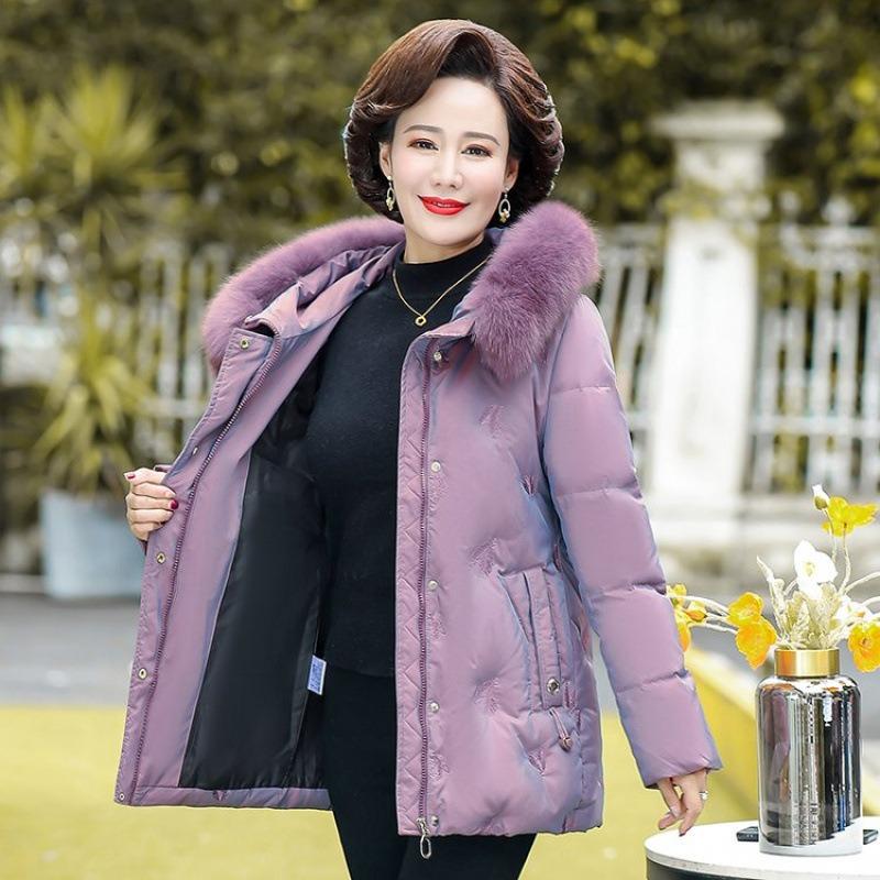 Noble Mother Down Jacket In Women's Winter Clothes Thickened Top In the Elderly Autumn and Winter Forty or Fifty Year Old Coat