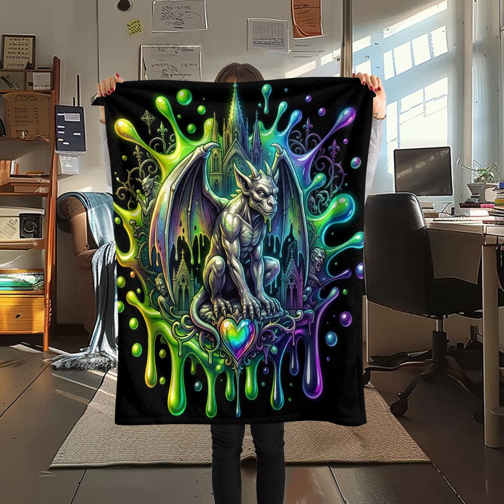 

Green splashed animals Print Flannel Blanket High quality Comfortable for All Seasons Home Decor Warmth and Comfort Perfect for Christmas Gifts 80cm x 120cm