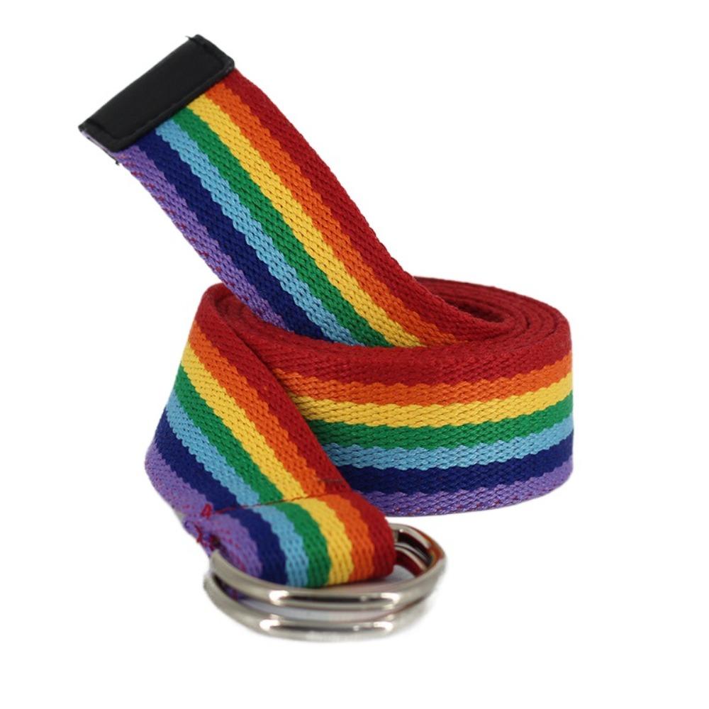 Dlouhý pánský opasek Nylonové plátno Pás na pas Nastavitelný Duhový plátěný opasek Dámský