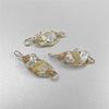 Irregural Stone Chips Connector Charms Natural Crystal Winding Stone Connector Pendant Winding for Women Making Jewerly DIY
